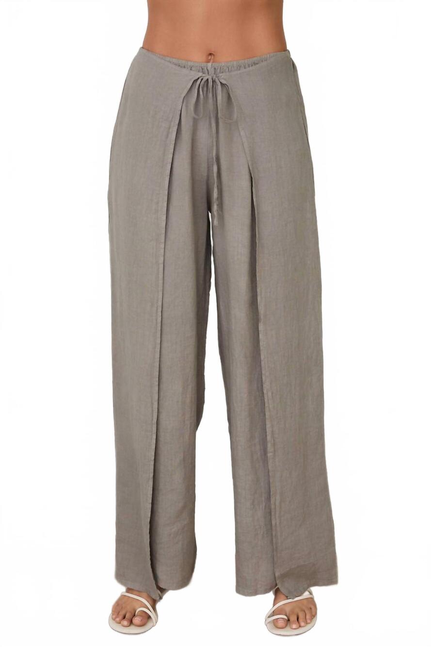 NEW MILIO MILANO linen pants with side panel in mocha
